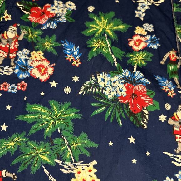 Free Planet Button Up Shirt Mens Size 2X Short Sleeve Hawaiian Santa Beach Print - Picture 4 of 12